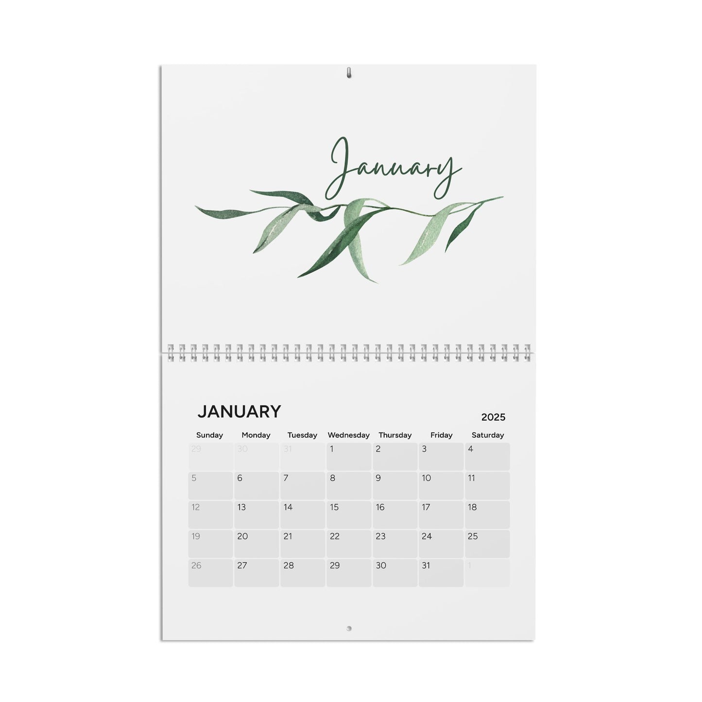 2026 Wall Calendar - Elegant greenery design
