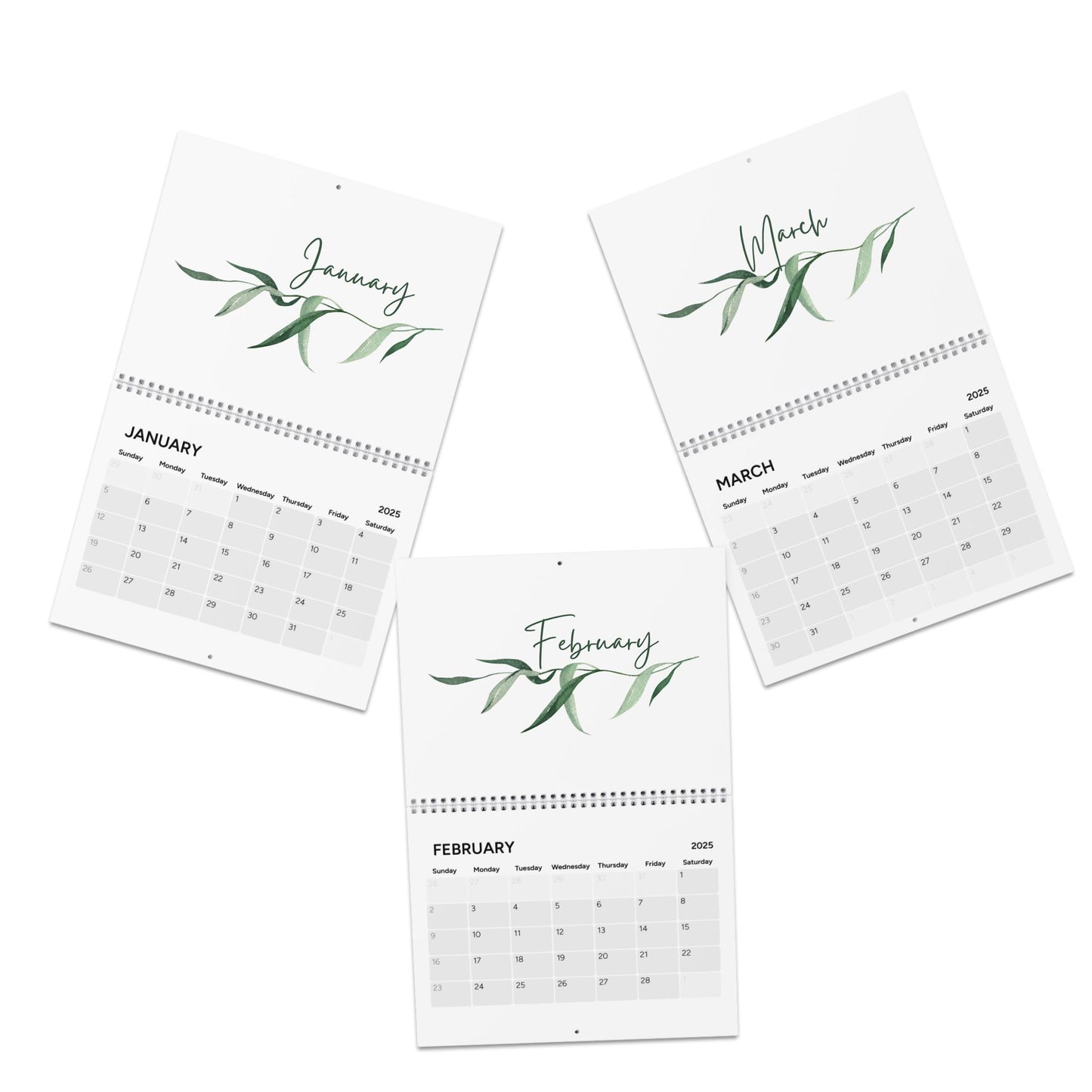 2026 Wall Calendar - Elegant greenery design