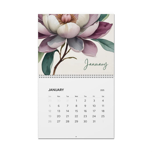 Stylish floral art wall calendar for 2026