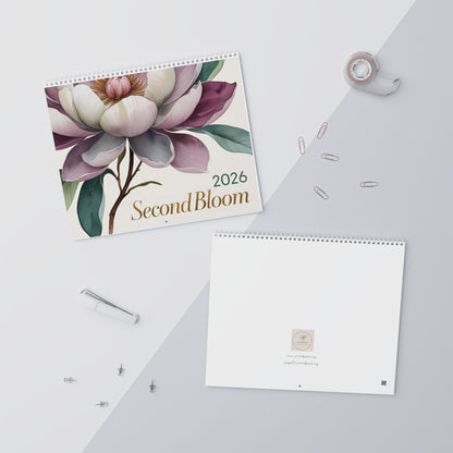 Stylish floral art wall calendar for 2026
